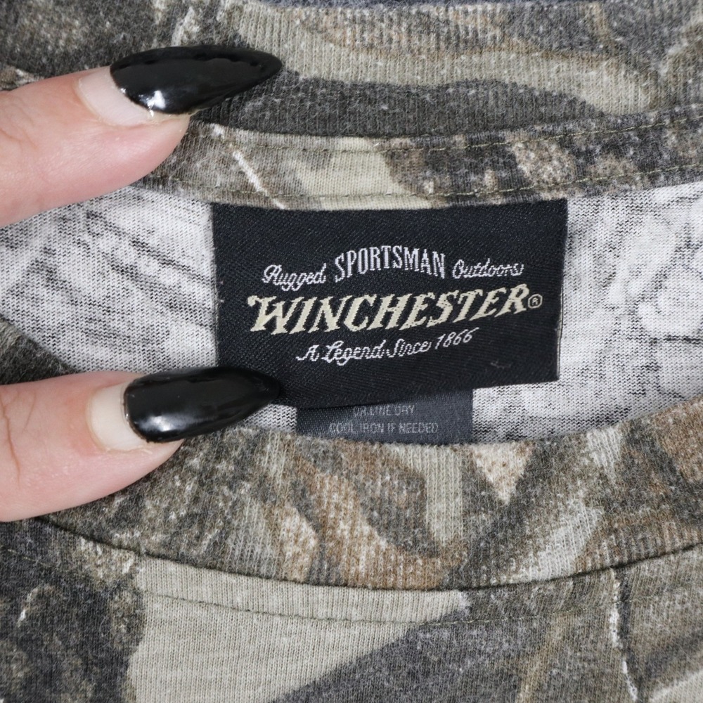 Winchester Rugged Sportsman Camo Long Sleeve Pocket Tee Men XXL Realtree Harwood